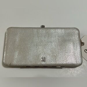 HOBO Silver Metalic Clutch Wallet